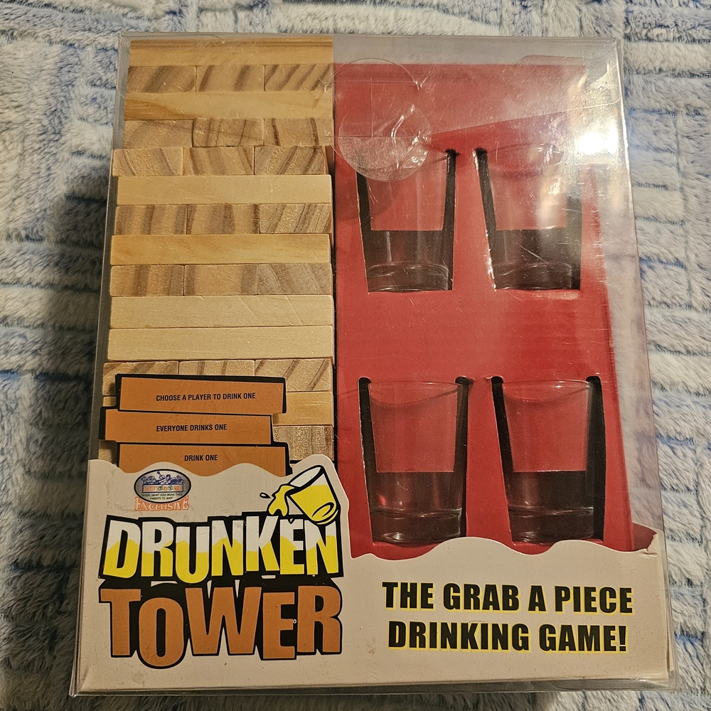 Drunken Tower Drinking Game Set with Shot Glasses